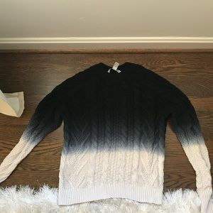 -Navy to cream sweater